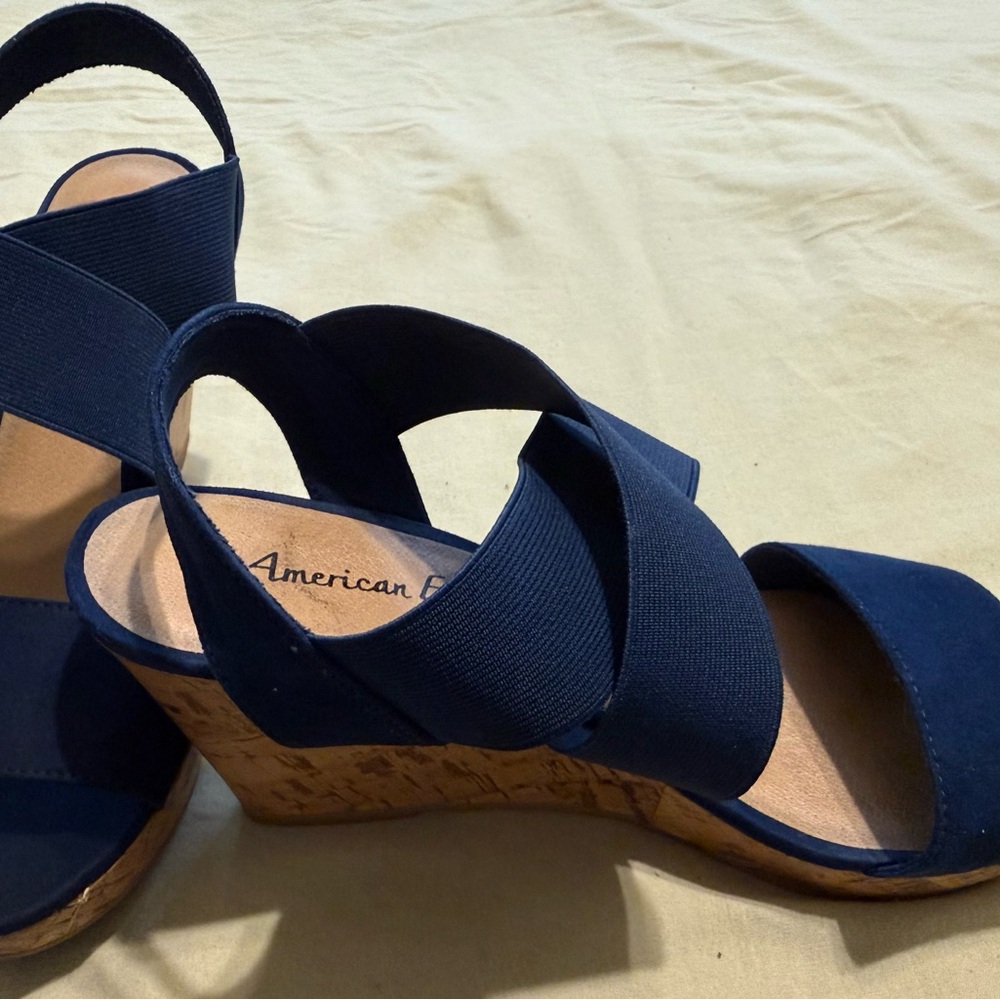 American Eagle Outfitters Dark Blue Wedge Sandals